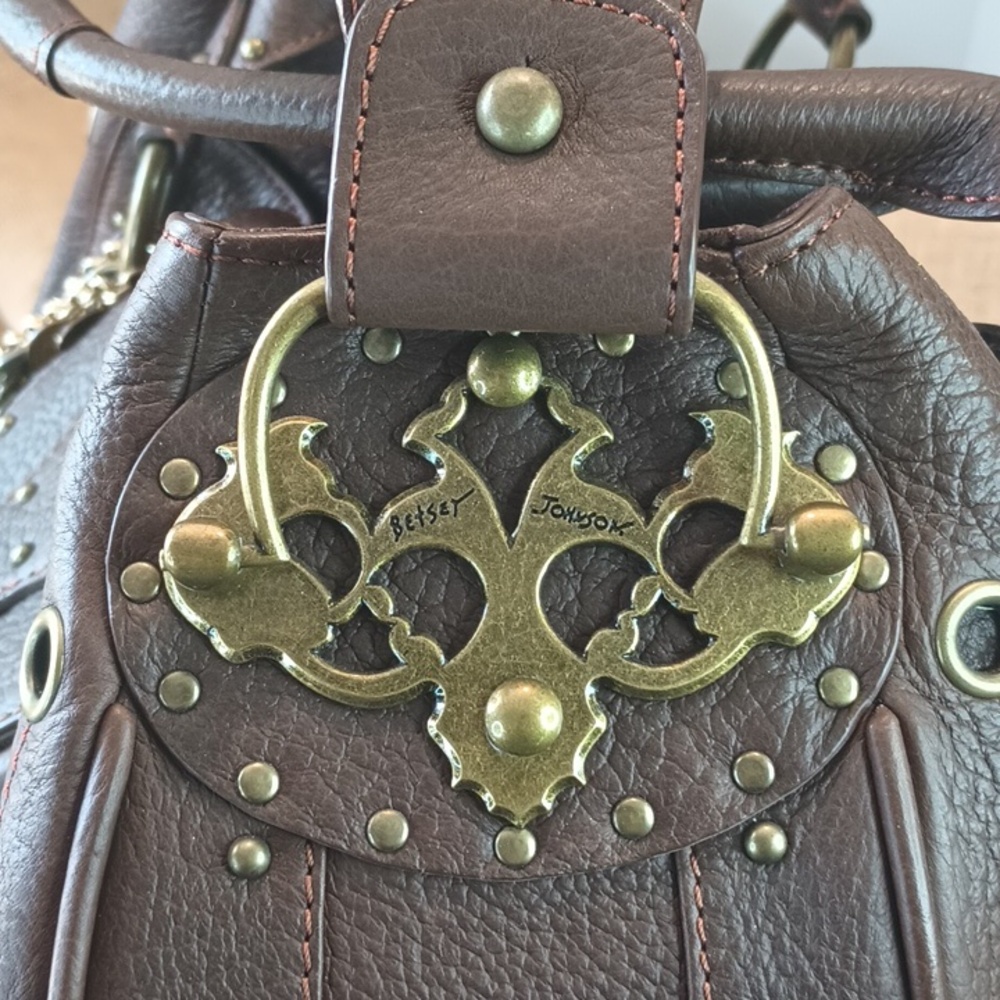 Betsey Johnson Vintage Good Girl Leather Hobo & Dusty & vintage coin Bag Charm - Picture 4 of 7